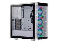 CORSAIR iCUE 465X RGB - Tour - ATX - panneau latéral fenêtré (verre trempé) - pas d'alimentation (ATX) - blanc - USB/Audio
