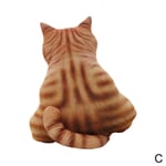 Plush Funny Toy Pillow Cushion Simulation Cat Shape Animal C 43cm Orange Flower