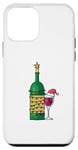 Coque pour iPhone 12 mini Bouteille de vin pour Noël Verres à vin guirlande lumineuse