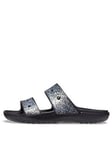Crocs Classic Glitter Sandal Kids, Black, Size 3 Older