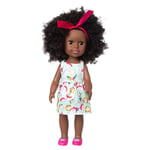 Poupée noire fille Afro-américaine de la peau noire poupée bébé poupée en vinyle de 13 pouces avec cheveux bouclés mignons collection d'art pour anniversaire d'enfant garçon fille (B)