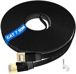 Cat 7 Ethernet Cable 50m Outdoor, Long Flat Ethernet Network Cable High Speed -