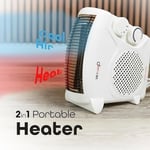 2 In 1 Portable Fan Heater with Heat Settings & Cool Function 2000W
