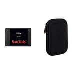 SanDisk Disque SSD Ultra 3D 2To offrant jusqu'à 560 Mo/s en Vitesse de Lecture/jusqu'à 530 Mo/s en Vitesse d'écriture & Amazon Basics Étui pour Disque Dur Externe