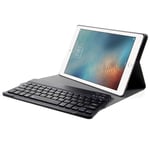 iPad Pro 9.7 - Avtagbar tangentbord/keyboard med Nordic/Svenska layout läderskal svart