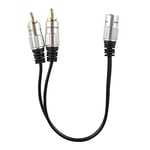 Kurphy 2RCA revolution 3.5MM female Y distributor adapter cable 0.25m AUX Phono Jack Adapter Lead Oxygen-free copper