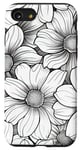 Coque pour iPhone SE (2020) / 7 / 8 Seamless Floral Background BW :..: Flower Nature Lover