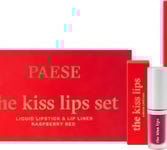 Paese_Set The Kiss Lips Lipstick 05 Raspberry Red 3.4Ml + Lip Liner