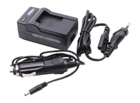 vhbw Chargeur compatible avec Sjcam SJ5000X, DX 288813, SJ5000 WiFi, SJ4000 caméra caméscope action-cam - Station + câble de voiture, témoin de charge
