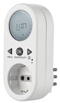 Electraline 58116 Programmateur numérique Quotidien avec Programmation d'intervalle, Prise Schuko + 10 A, Blanc