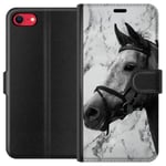 Apple iPhone 8 Sort Lommebokdeksel Marmor med häst