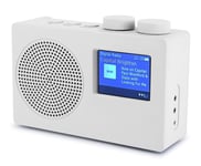 Smith-Style Play DAB+ FM DAB Digital Radio Portable Radio with AUX Input, Alarm Clock, Sleep Timer, 2.4" Colour Screen Display - DAB Radio/FM Radio/Battery & Mains Powered with 80 Presets - White