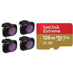 Freewell Bright Day - 4K Series - 4Pack Filters Compatible & SanDisk 128GB Extreme microSDXC card + SD adapter + RescuePRO Deluxe, up to 190MB/s