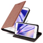 Cadorabo Book Case works with Apple iPhone 6 / iPhone 6S in CAPPUCCINO BROWN - with Magnetic Closure, Stand Function and Card Slot - Wallet Etui Cover Pouch PU Leather Flip