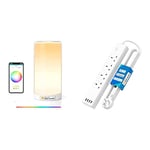 meross Touch Table Lamp, LED Smart Lamp, SmartThings Supported (MSL430HK) & Smart Power Strip Compatible with HomeKit, Alexa, Google Home Voice Control 4 AC Outlets