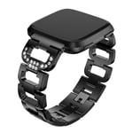 Rhinestone Metallarmband Fitbit Versa/Versa 2 Svart