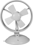 Quiet 2-Speed USB Desktop Mini Fan with Suction Cup-Study/Office/Travel (White)