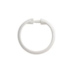 Set med 12 vita gardinringar, stora, vita, plast, 5 x 5 cm