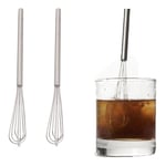 2 Pcs Long Handle Mini Whisk Stainless Steel Small Whisk Baking Tool  Kitchen