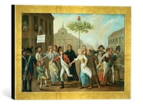 Kunst für Alle 'Encadré Image de AKG Anonymous Liberté, Arbre, Rhin Pays 1792/93 ? Impression d'art dans Le Cadre de Haute qualité Photos Fait Main, 40 x 30 cm, Doré Raya