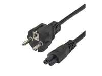 Deltaco - Strömkabel - Power Cee 7/7 (Hane) Till Iec 60320 C5 - Ac 250 V - 16 A - 3 M - Svart