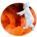 PLOKIJ Abstract Orange Color Children's play mats,round kitchen rug round washable rug circular rug,27.6x27.6IN