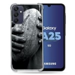 Cokitec Coque Renforcée pour Samsung Galaxy A25 5G Sport Rugby Ballon Vintage