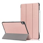 SINSO Case for New iPad Air 4th Generation 2020, 10.9 Inch iPad Air 4 Ultra Slim Lightweight Tri-fold Stand Protective Smart Cover Case with Auto Sleep/Wake for iPad 10.9" 2020 - Rose Gold