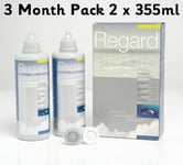 Regard Soft Contact Lens Solution 3 month pack 355ml x2 Preservative Free 710ml
