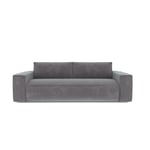 Canapé convertible express dunlopillo velours texturé gris 160cm