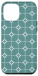 Coque pour iPhone 12 Pro Max Teal Tile Square Geometric Mediterranean Ocean Pattern