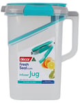 Décor Fresh Seal Clips Large Water Jug with Removable Fruit Infuser | BPA-Free & Leakproof | Fridge Door Jug | 2.4L Capacity
