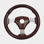 Mavimare & Mancini Båtratt motorbåt VM35C, mahogny med rostfritt stål, Ø350 mm, nav, passar 3/4″ (19 mm) rattaxel, trä/silver