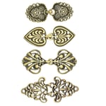 4 delar Vintage tröja Swirl Clip Cape Mantelklämmor Retro Cardigan Clip Sjal Krage Spänne Klänning Skjorta Brosch Clip Ancient bronze