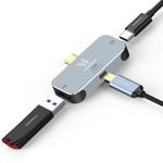 C à USB PD miniDP - Hub Usb C vers HDMI 4K 60HZ, Station d'accueil à 3 ports, accessoires PC avec alimentation 100W PD, séparateur USB 2.0 pour MacBook Pro/Air