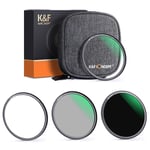 K&F Concept 58mm Magnetisk Filter-Kit ND1000 CPL UV & filterväska | Kamerafilter