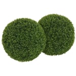 Set med 2 konstgjorda buxbombollar 40 cm konstgjorda växter, plast konstgjorda växter buxbombollar, falsk växt för vardagsrum, s