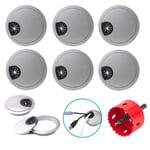 KAISILIN 8 Pcs 60MM Desk Cable Grommet round grommet in plastic Cable Outlet Cover Grommet Table Wire Organizer with 1 PCs Hole Saw for Desk Table Cable Tidy