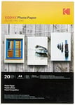 Kodak A4 Gloss Photo Paper 20 Sheets 180gsm for Inkjet Printers Orignial Pack