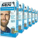 6x Just For Men M25 Light Brown Moustache & Beard Facial Hair Colour Gel Dye