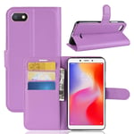 Xiaomi Redmi 6A PU Wallet Case Purple