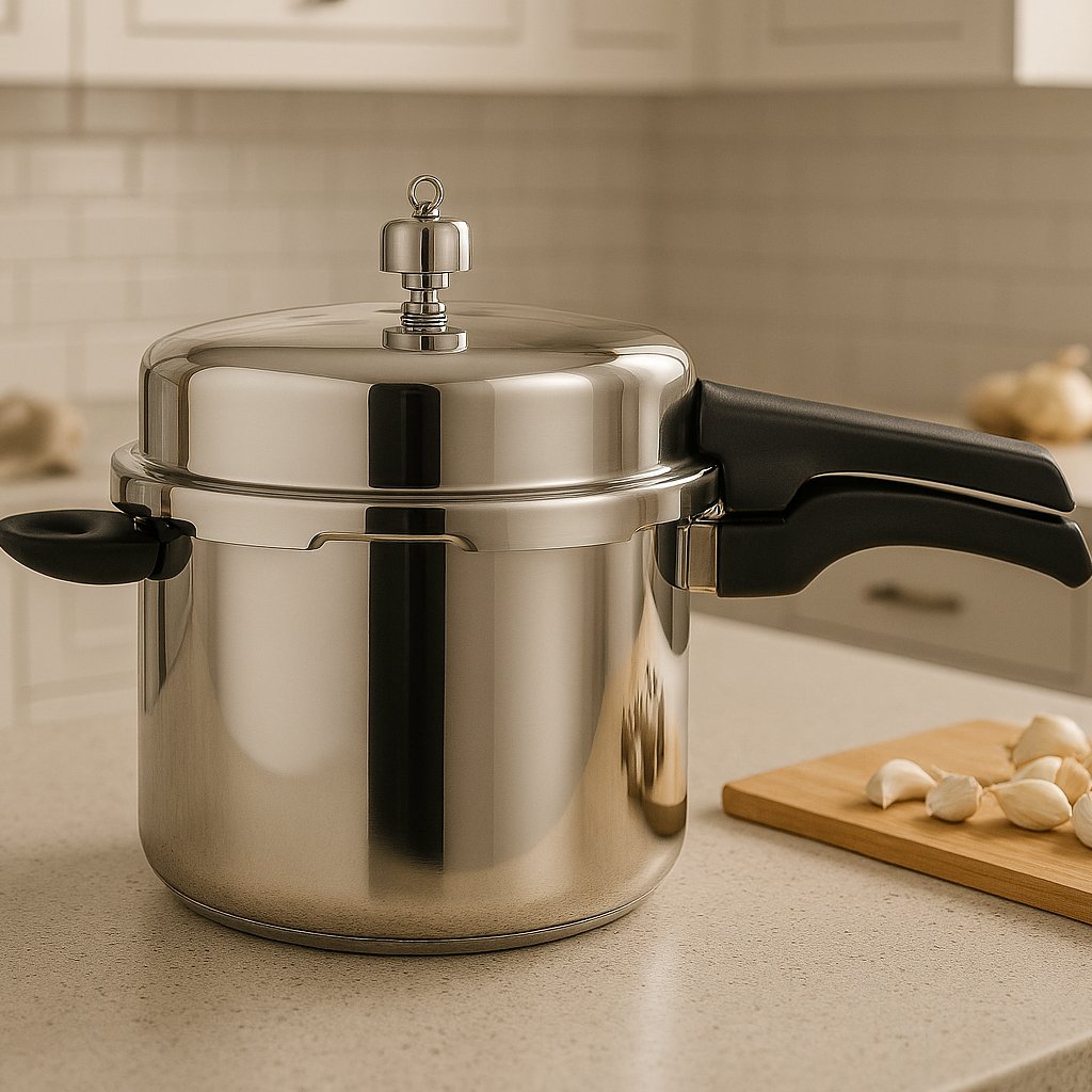 thumbnail image 2 of GLAXA 3L Aluminum Pressure Cooker – Manual Stovetop – Includes Spare Gasket – Silver 2 of 5
