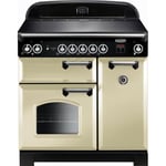 Rangemaster Classic CLA90EICR/C 90cm Electric Range Cooker with Induction Hob - Cream / Chrome - A/A Rated