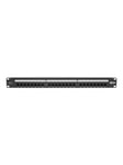 Tripp Lite Cat6 24-Port Patch Panel - PoE+ Compliant 110/Krone 568A/B RJ45 Ethernet 1U Rack-Mount TAA - patch panel - 1U - 19" - TAA Compliant