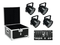 Set 4x LED PAR-56 QCL bk + Case + Controller