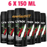 Lynx Africa 48 hours of odour-busting zinc tech Bodyspray deodorant (6 x 150 ml)