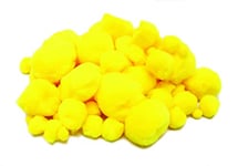 Bright Ideas 100 Yellow Fuzzy Assorted Kids Craft Pom Poms, Assorted Sizes and Yellow Colour Soft Pom Poms, Arts & Craft, Pompoms Balls for DIY Creative Crafts Easter and Spring Decorations