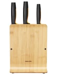 Fiskars Ff Knife Block Bamboo 3 Knives Home Kitchen Knives & Accessories Knife Sets Silver Fiskars