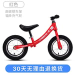 Children's balance car without foot scooter 1-2-3-6 years old bicycle child baby sliding yo car-Red [High Carbon Steel Inflatable Wheel]