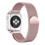 Apple Watch 45mm Series 9 Armband Milanese Loop, rosa guld